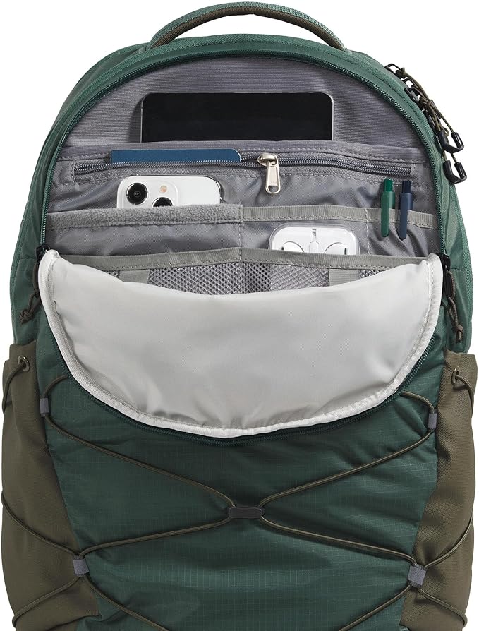 The North Face Borealis Commuter Laptop Backpack - Water Repellent, Laptop Sleeve, Large Main Compartment, Duck Green/New Taupe Green, One Size