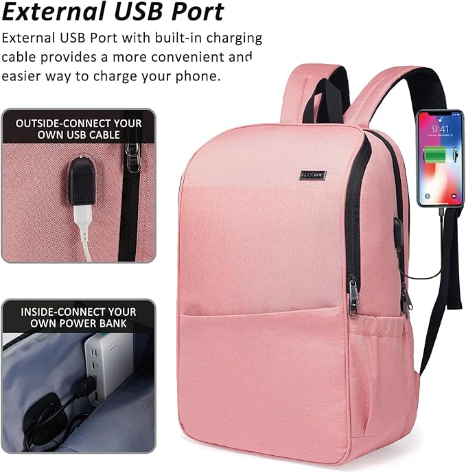 MAXTOP Travel Laptop Backpack with USB Charging Port Anti-Theft[Water Resistant] College Bookbag Fits 18.4 Inch Laptop