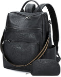 Vegan Leather Laptop Backpack for Women 15.6 Inch Work Backpack Purse for Travel College