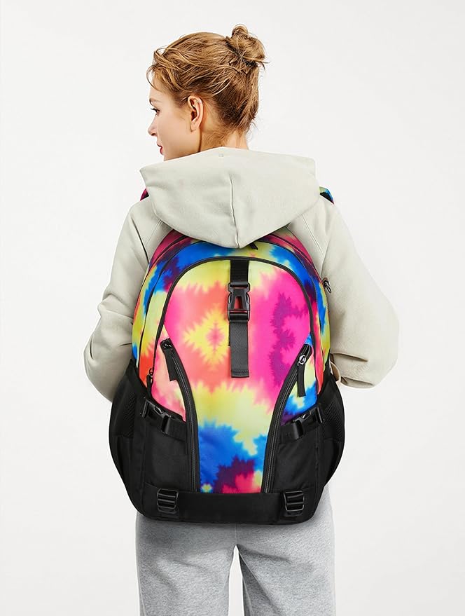 BLUEFAIRY High School Backpack for Girls Boys Middle School Bookbag for Kids Back to School Bag for College with Large Compartment Casual Daypack Mochilas para Niñas Adolescentes 18" Black Rose