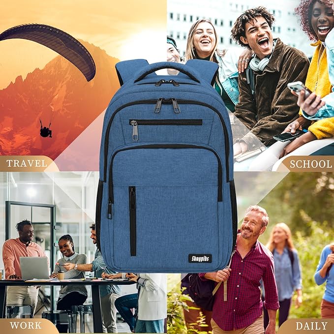 Black Backpack for Men Women, School Backpack for Boys Girls Teens, 15.6 Inch Laptop Backpacks with Reinforced Straps, Water Resistent Book bag, Work College Bookbag, back pack, Mochila para hombre