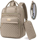 Laptop Backpack for Women,15.6 Inch Laptop Backpack for Work,Water Resistant Travel Backpack,College Bookbag with Wallet (Khaki)