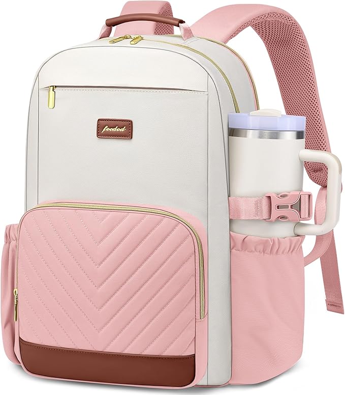 Laptop Backpack for Women Bookbag: 15.6 inch Work Backpacks with Pouch Pocket for Large Capacity Cup & USB Charger College Book Bag Travel Business Nurse Teacher Bookbags Anti-theft Back Pack