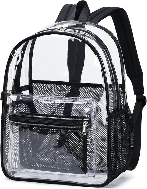 BTOOP Clear Backpack Heavy Duty Transparent Backpack 17" See Through Bookbag for College Work Festival Security with Padded Strap Large Capacity Purple