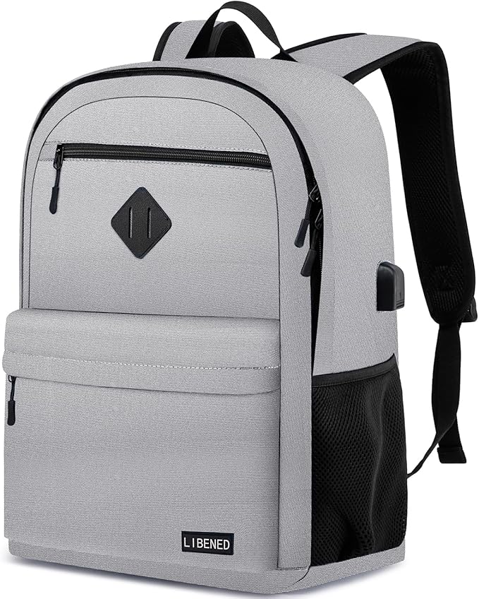 School Backpack for Teen Boys Girls, Choice for School and College Backpack, Comfortable 15.6 inch Laptop Bookbag, Grey