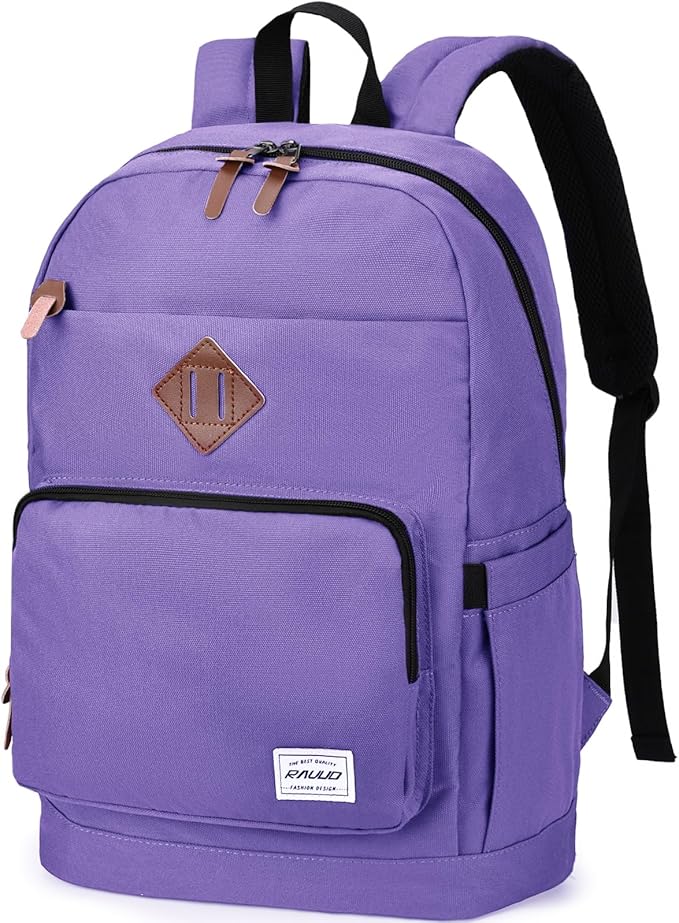 RAVUO School Backpack for Men Women, Water Resistant 15.6 inch Laptop Bag College Bookbag Casual Daypack Travel Rucksack
