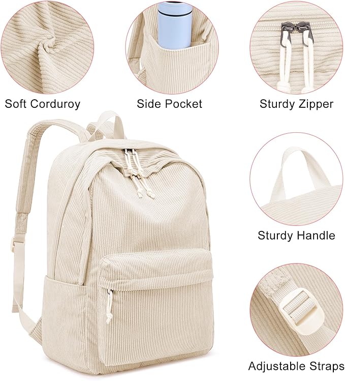 Backpack for School Girls and Boys, Lightweight School Bookbag for Teens, College Students Women & Men, Cute Large Laptop Backpack Fits 17.3 Inch Notebook (Machine Washable)