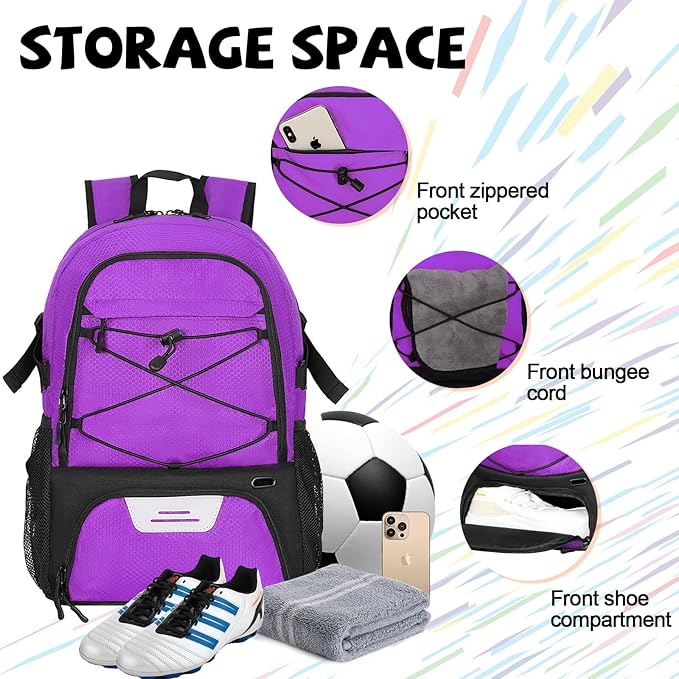 Goloni Basketball Bag,Large Sports Bag with with Separate Ball & Shoe Compartments,Gym Bag for Basketball,Soccer,Volleyball