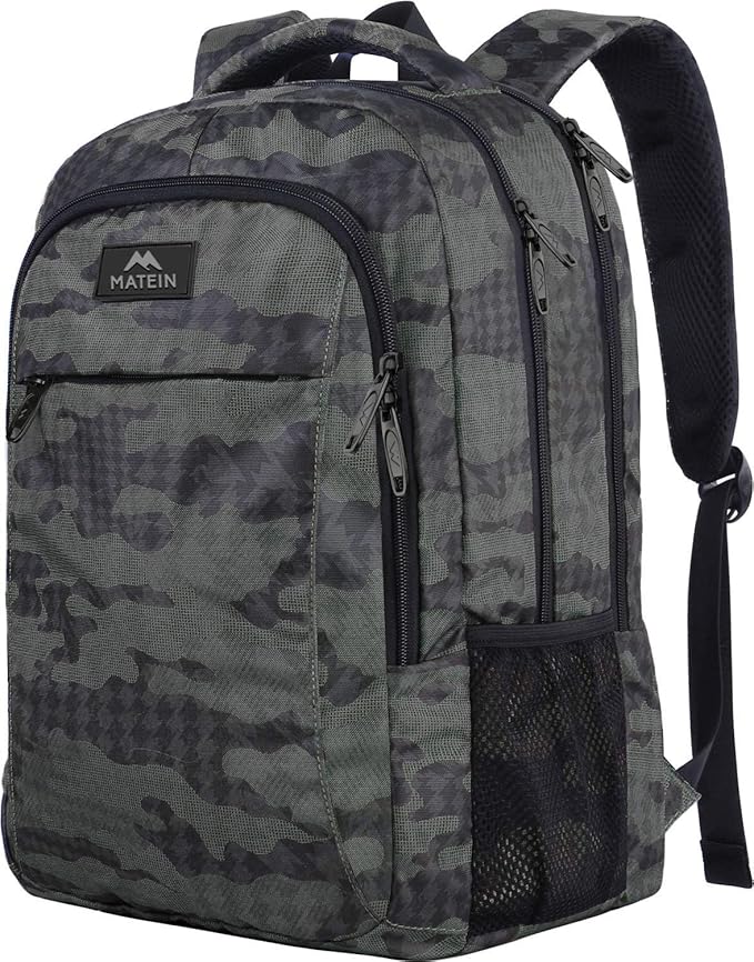 MATEIN Travel Backpack, Sturdy College School Backpack for 15.6 Inch Laptop with Anti Theft Pocket for Women & Men, Slim Lightweight Laptop Bag Computer Bookbag Daypack for Adult Teens Gift | with USB, Sturdy, Laptop Bag, Computer Bookbag, Daypack