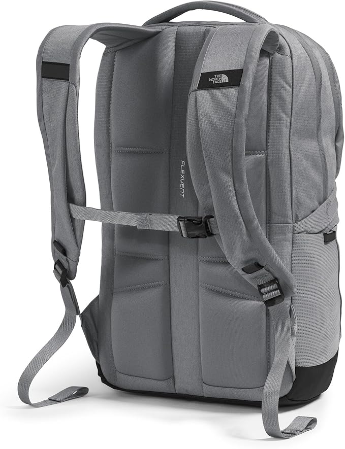 The North Face Lichen Daypack - Everyday Commuter Backpack, Laptop Sleeve, Water Bottle Pockets, Center Front Pouch, Smoked Pearl Dark Heather/TNF Black, One Size
