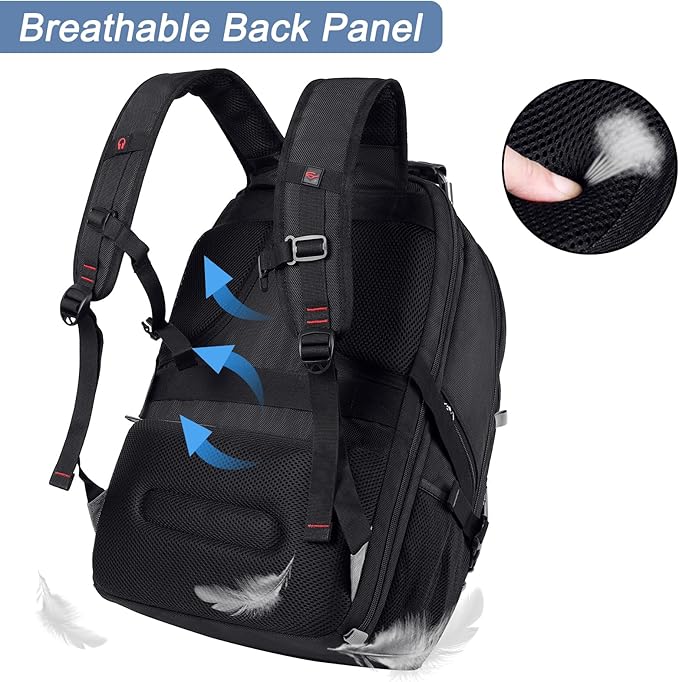Mogplof Extra Large Laptop Backpack, 17 inch TSA Flight Approved Travel Backpack for Men, Large Backpack with USB Charging Port, RFID Business Computer Bag, Heavy Duty Water Resistant College Bookbag