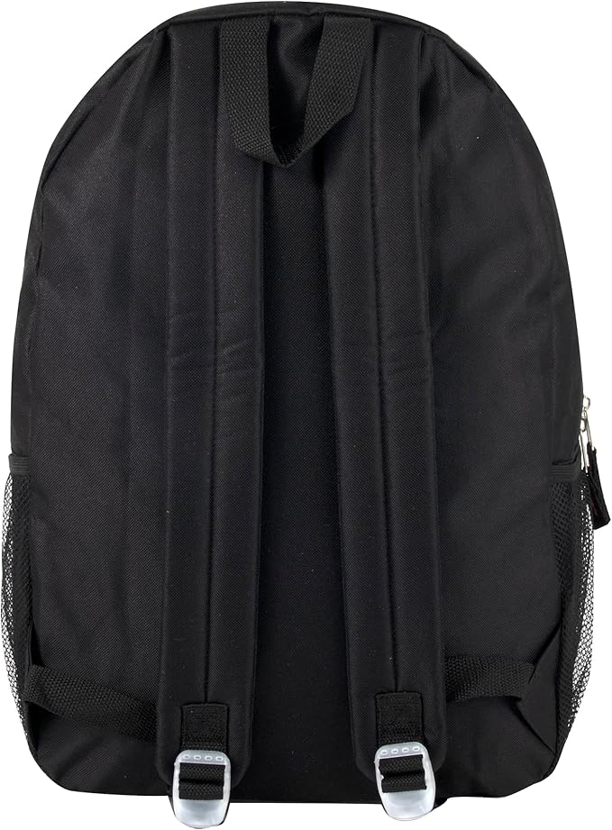 Large School Backpacks with Mesh Side Pockets – Classic 19 Inch Solid Color Backpacks for Kids, Men, Women, Travel