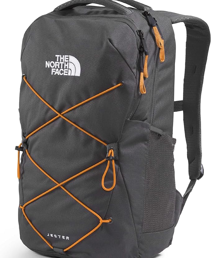 The North Face Jester Everyday Laptop Backpack - Commuter Daypack, Water Repellent, Laptop Sleeve, Anthracite Grey/Dust Orange, One Size