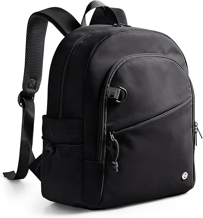 Women Mini Backpack with Wet Pocket and RFID Blocking Pocket, Small Backpack Purse for Gym, Work, College or Travel, Black