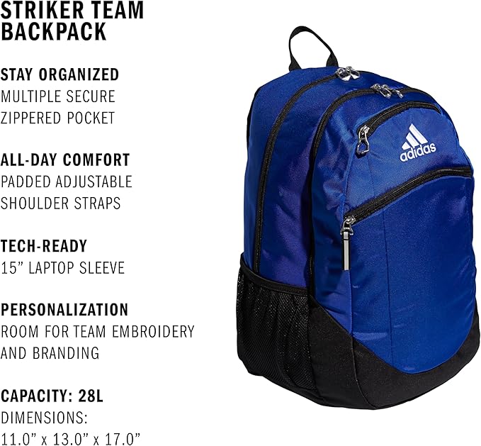 Striker Team Sports Backpack for soccer and more, workout bag for men and women