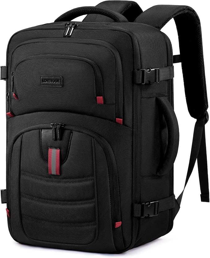 LOVEVOOK 50L Travel Backpack for Men, Airline Approved Carry On Luggage with 3 Packing Cubes, TSA Overnight Bags, Waterproof Personal Item Bag, Weekender Essentials Backpacks fits 18" Laptop