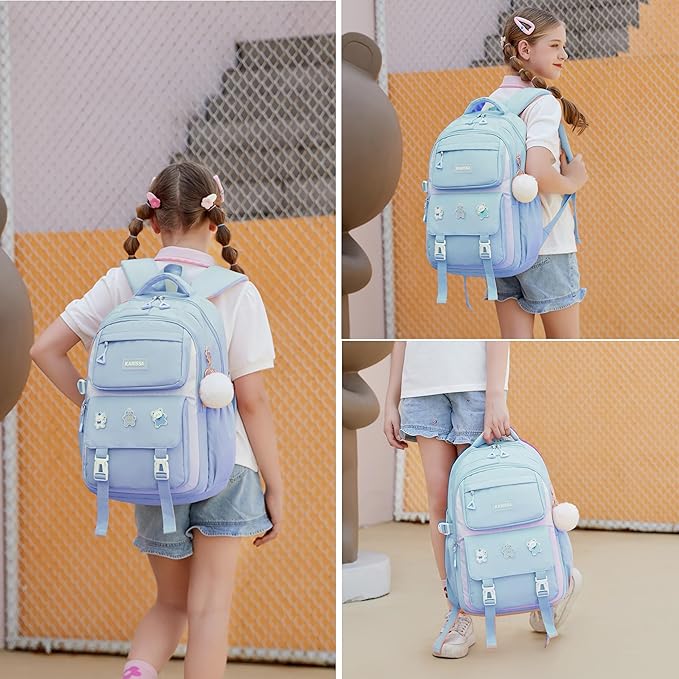 AO ALI VICTORY Backpack for Women Girls Set with Pencil Case 15.6 Inch Laptop School Bag Kids Elementary College Backpacks