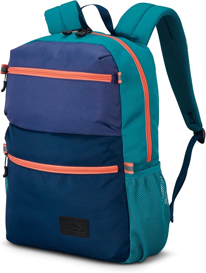 High Sierra Everclass Backpack - Travel or Work Laptop Bookbag with 360° Reflectivity, Dual Water Bottle Pockets & Fits Laptops Up To 15.6”, One Size, Dusk Purple/True Navy/Sea