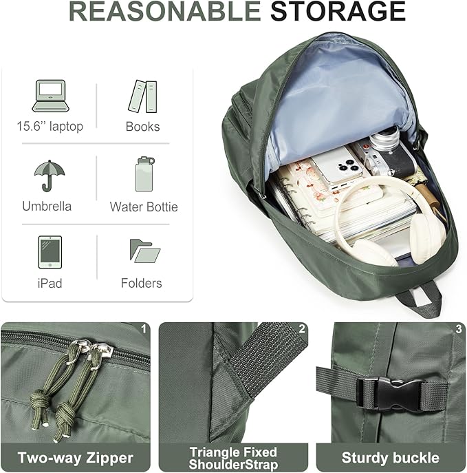 weradar Cute Bookbag For Teen Girs Boys,Middle Students Travel Backpack,Casual Daypackas Backpack For Women Men,Aesthetic School Backpacks With Lots of Pockets(Green)