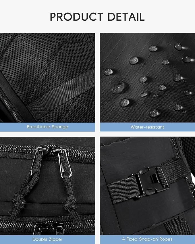 40x30x20 cm Travel Bag Personal Item Ryanair Approved Backpack Expandable to 40x30x25cm Carry On Underseat with USB Charging Port, Beige