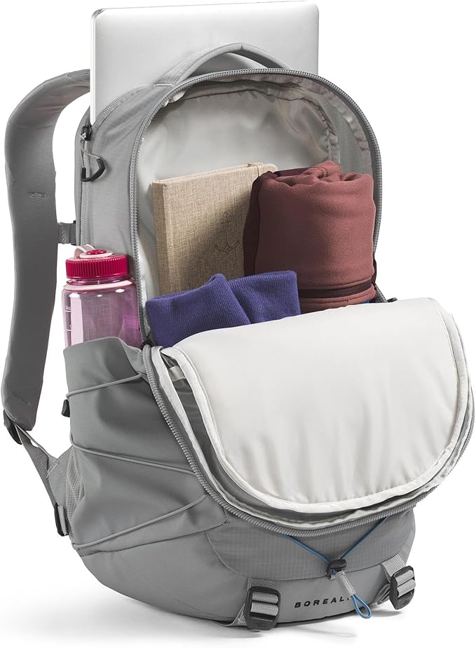 The North Face Borealis Commuter Laptop Backpack - Water Repellent, Laptop Sleeve, Large Main Compartment, Concrete, One Size