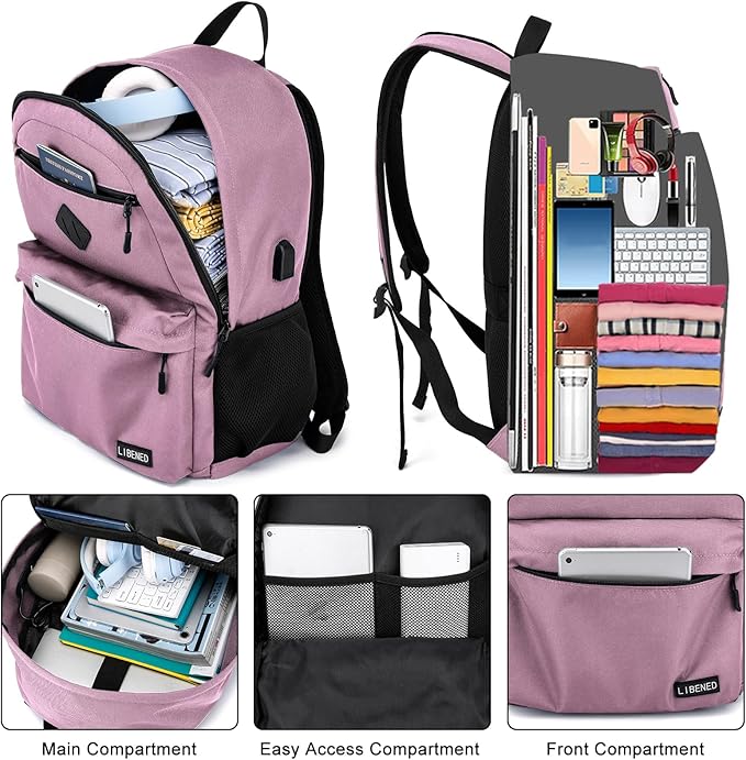 Backpack for Teen Girls, Cute School Backpacks for Women Students Bookbag, Comfortable 15.6 inch Laptop Bookbag