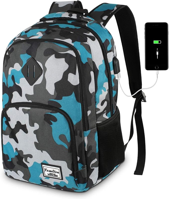 YAMTION Bag, Camouflaged Blue, 15.6 inch