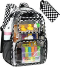Bluboon Clear Backpack Heavy Duty Kids Boys Clear Bookbag See Through Backpacks with Pencil Case for College Work