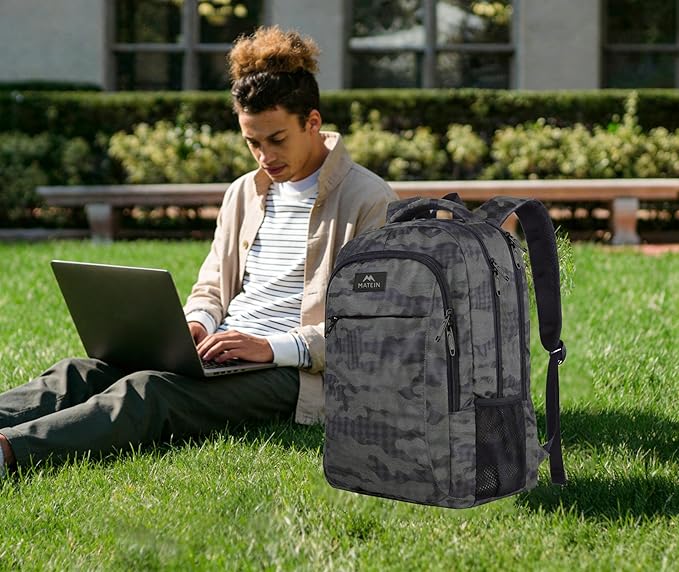 MATEIN Travel Backpack, Sturdy College School Backpack for 15.6 Inch Laptop with Anti Theft Pocket for Women & Men, Slim Lightweight Laptop Bag Computer Bookbag Daypack for Adult Teens Gift | with USB, Sturdy, Laptop Bag, Computer Bookbag, Daypack