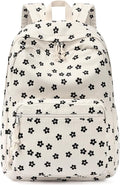 mibasies School Backpack for Girls with Laptop Sleeve: 18IN Large Capacity Corduroy Bookbag for Primary Middle School/College, Travel Daypack for Teens Women - Black Flower