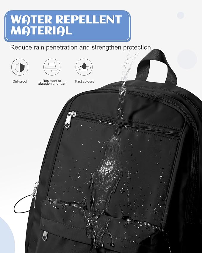 Black School Backpack for Teen Girls Lightweight College Backpack Women Travel Backpacks Waterproof High School Bookbag for Men Classic Casual Daypacks
