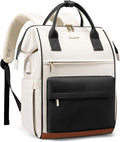 LOVEVOOK Laptop Backpack for Women 15.6 Inch, Travel Backpack with USB Charging Port Large Capacity Laptop Bag, Waterproof Bag for Business College Airline Approved Work Backpack(Black White)