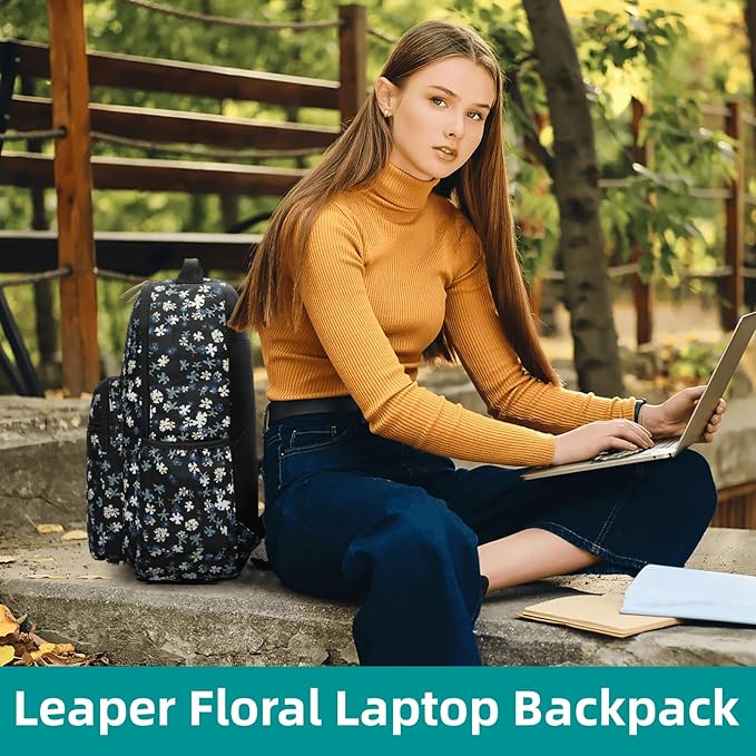 Leaper Large School Backpack for Girl: Large 15.6 Inch Computer Backpack, Spacious Travel Backpack with Multiple Compartments, Lightweight Durable Backpack for Students and Commuters