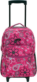 Rockland Double Handle Rolling Backpack, Bandana, 17"