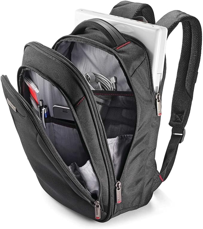 Samsonite Xenon 3.0 Slim Laptop Backpack, 1680D Ballistic Polyester, Fits 15.6” Laptop, TSA Compatible, Air Mesh Back Padding, Tablet Pocket, Smart Sleeve, Quick Stash Pocket, Durable & Lightweight
