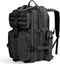 REEWBOW GEAR 40L Military Tactical Backpack For Men 3 Day Survival Heavy Duty Daypack MOLLE Bug Out Bag Hiking Rucksack (Black with Bottle Holder)