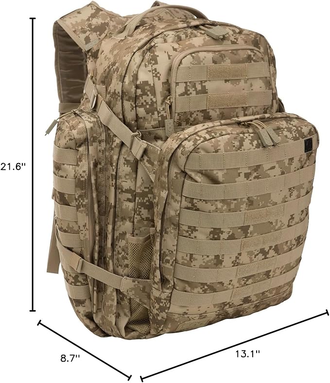 SOG Tools and Knives, Internal Frame Tactical Multi Day Overnight Travel and Work Backpack, Digital Camo, One Size