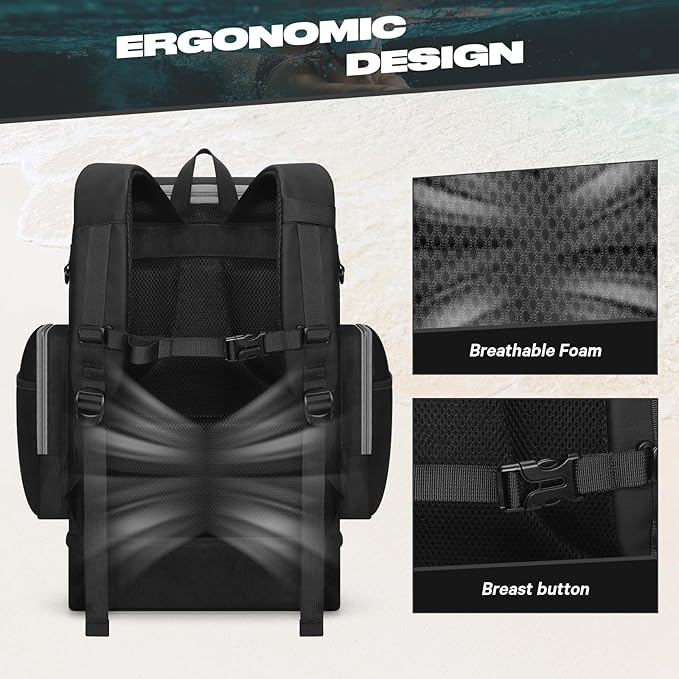 Maelstrom Swim Backpack 35L - Waterproof with Separate Shoe & Wet Compartment for Gym and Sports