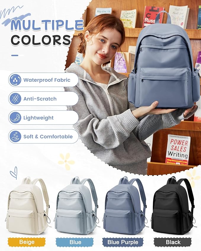 BJLFS Dark Blue Backpack for School Women Girls, Waterproof Bookbag Cute High School Backpackss for Men Teen Boys, Lightweight Travel College Backpack Mochilas Escolares para Casual Daypack Rucksack