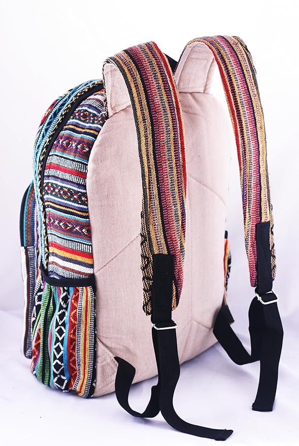 Anitya Hemp Backpack, Multi-Functional Pockets, Eco-Friendly, Unisex, Hiking Daypack, Durable Rucksack (AHLB04)