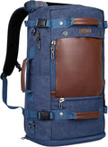 WITZMAN Travel Backpack for Men Women Carry on Luggage Backpack Canvas Rucksack Duffel bag with Shoe Compartment（A2021 big size Blue）