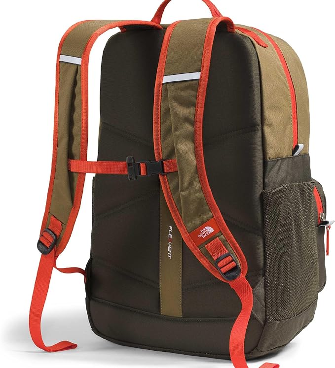 The North Face Teen Chuckwalla Daypack - Travel Backpack, Laptop Sleeve, Reflective Safety Details, Adjustable Strap, Cedar/New Taupe Green/Lava Red, One Size