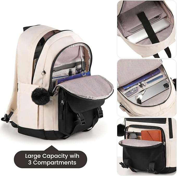 MOMUVO Backpacks for Teen Girls Women,17.3 Inch Laptop School Backpack Cute College Backpack Bookbag for Students