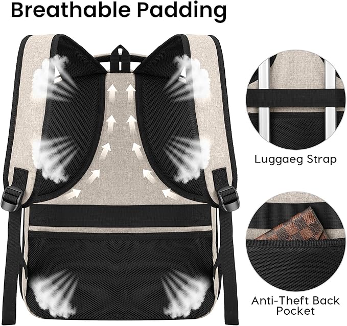 BIKROD Backpack for Girls Women, School Backpack for Teen Boys, Lightweight Casual High School Bookbag, Daily-use Travel Laptop Backpack with USB Charging Port Fits 15.6 Inch Notebook