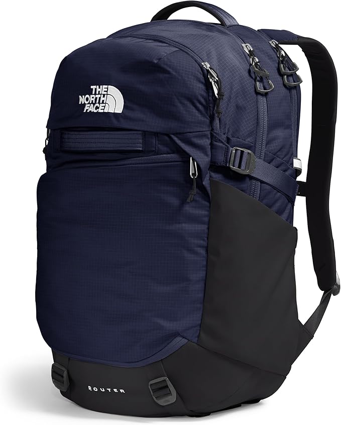 The North Face Router Everyday Laptop Backpack - Daypack, Water Repellent, Laptop Sleeve, Reflective Details, TNF Navy/TNF Black-NPF, One Size