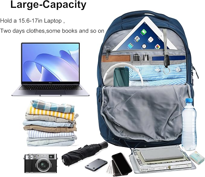 KEOFID Casual Backpack for Men and Women, Hiking Backpack for Travel, Black Daypacks for Sports, College, Water Resistant(Blue)