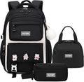 AO ALI VICTORY Backpack for Women Girls Set with Pencil Case 15.6 Inch Laptop School Bag Kids Elementary College Backpacks