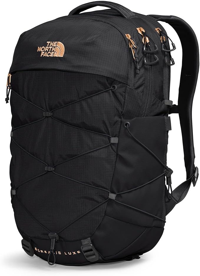 THE NORTH FACE Women's Borealis Luxe Commuter Laptop Backpack, TNF Black/Burnt Coral Metallic-NPF, One Size