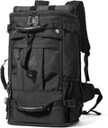 Large Capacity For Travel Hiking Sports Carry On Backpack Durable Convertible Duffle Bag Laptop airplane (Black, 60L-Large DualMainOpening)