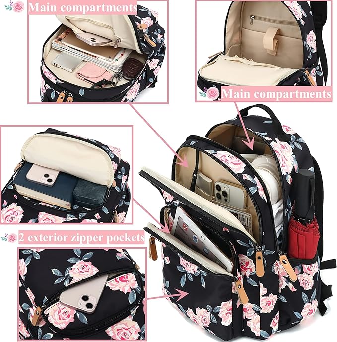 Leaper Travel Backpack for Women Laptop Backpack for Men Water-resistant School Backpack for Girls Kid Boys Back Pack Casual Daypack Satchel Dark Blue